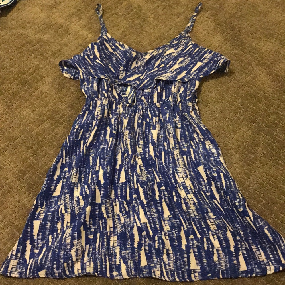 Scoop NYC Blue and White Mini Dress